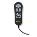 The Golden Technologies Lift Chair Remote Replacement is black with white buttons labeled Rise, Recline, and ZG, among others. It features directional arrows, a cord, a prominent Golden logo at the bottom, and is compatible with the AutoDrive Calibration system.