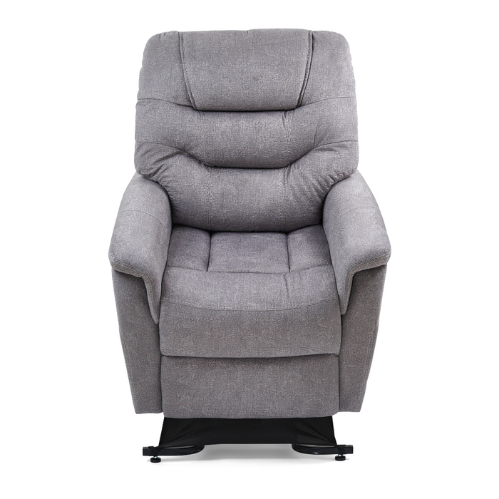 Discover the Golden Tech PR446 DeLuna™ Dione Recliner with Lift Assist - Medium, offering MaxiComfort Positioning with a programmable AutoDrive Hand Control. Its cushioned backrest, armrests, and seat provide ultimate comfort and modern design on a sturdy base.