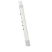 A close-up of a silver cane, similar to the adjustable height mechanism of the Medline Modern Shower Chair with Backrest - Microban Treated, is shown against a white background. It features adjustment holes and a white plastic tip, highlighting its sleek design.
