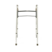 The Medline Adult Folding Paddle Walker with 5 Wheels is a lightweight, silver walker featuring two grip bars, four rubber-tipped legs, and front 5-inch wheels to aid walking and mobility.