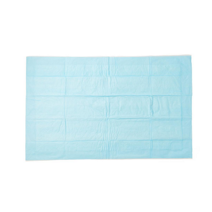 The Medline Protection Plus Disposable Underpad is a rectangular, flat, light blue pad with a slightly textured, creased surface, shown on a white background. For more info, see specifications and downloads.