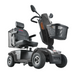 The Metro Mobility S500 is a heavy-duty 4-wheel power scooter in sleek black, featuring a front basket, adjustable seat with armrests and headrest, and rearview mirrors for added stability.