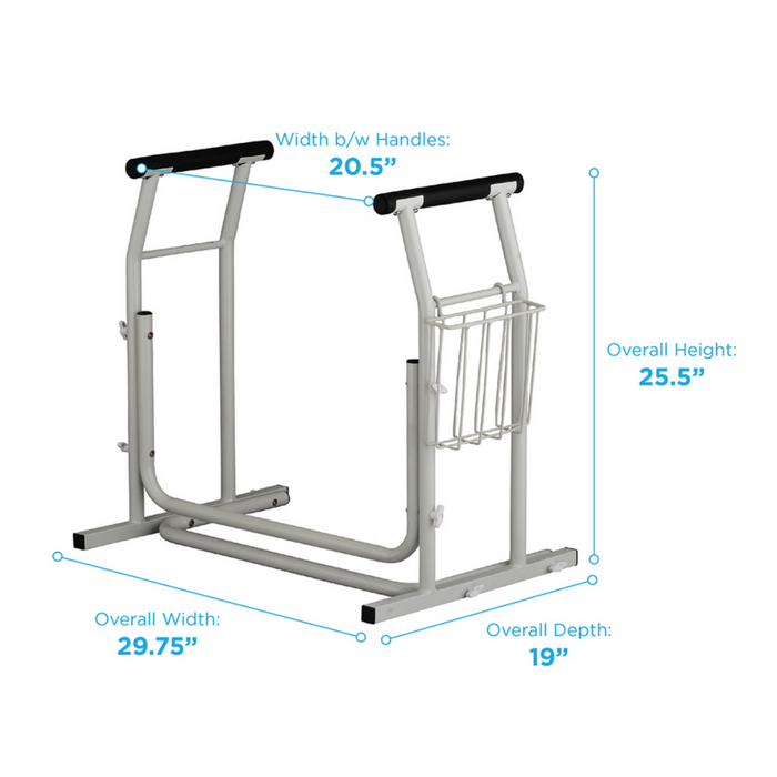 dimensions of the 8205 Nova Medical Toilet Safety Support Frame