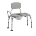 Nova Medical Padded Transfer Bench With Commode With Detachable Back 9073