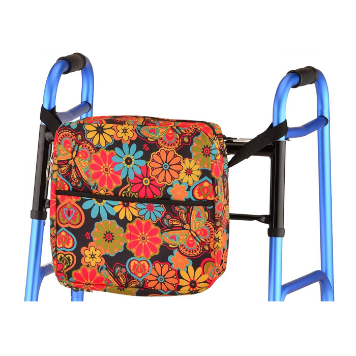 zoomed in on The BOHO Blossoms design for the Nova Medical Mobility Storage Bag