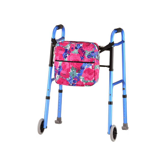 The English Garden design for the Nova Medical Mobility Storage Bag fits on any walker