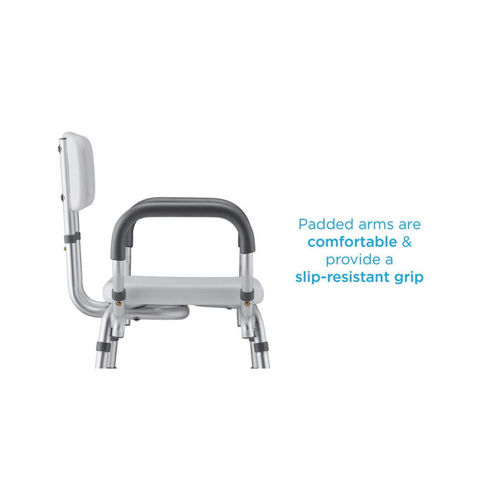 Nova Medical Shower and Bath Chair with Arms is a comfortable bathroom support chair