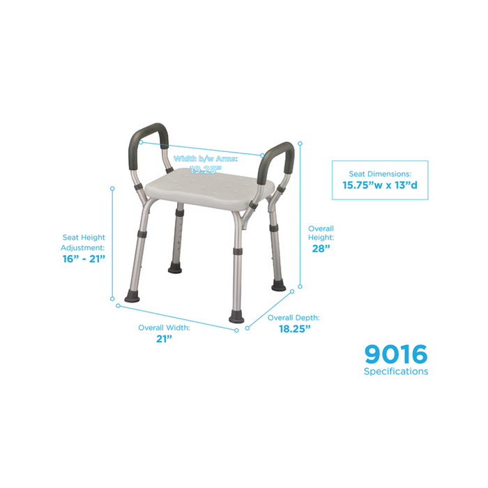 Nova Medical Shower and Bath Chair with Arms specifications 