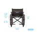 Open Specifications of the 24" 5240S Nova Medical Steel Wheelchair with Detachable Desk Arms