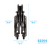 Folded Specifications of the 22" 5220 Nova Medical Steel Wheelchair with Detachable Desk Arms