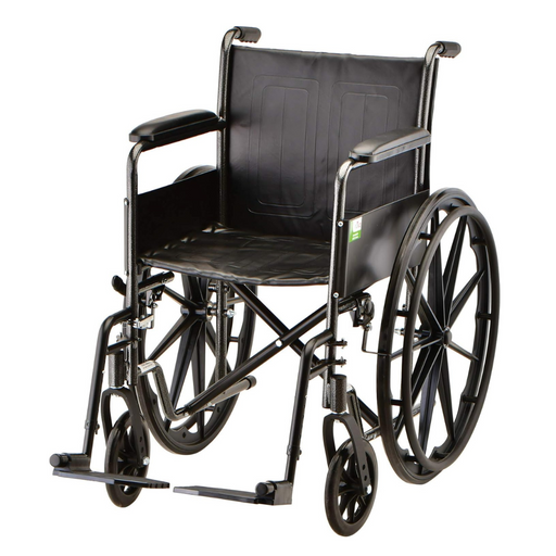 Nova Medical Folding Hammertone Wheelchair With Fixed Arms and swing away footrests