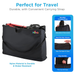 The Nova Extra-Large Carry & Travel Bag for Rollator Walkers & Transport Chairs is black, durable, and water-resistant. It features a shoulder strap, full zip closure, and bag handles for easy carrying and secure storage.