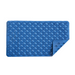 The Nova Medical Bath Mat is a blue rectangular rubber mat with a textured wave pattern and small non-slip suction cups on one side; one corner is slightly folded to show the underside.