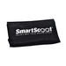 The rectangular black carrying bag, adorned with white SmartScoot Worlds Best Travel Mobility Scooter text, is made from durable fabric. Conceal your scooter stylishly and protect it on every journey with this SmartScoot & HandyScoot Mobility Scooter accessory cover.