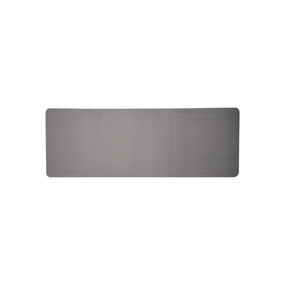 A gray Step2bed Deluxe Bedside Step-Up Platform with Accessory kit is displayed flat on a white background, resembling the cushioned surface of a yoga mat.