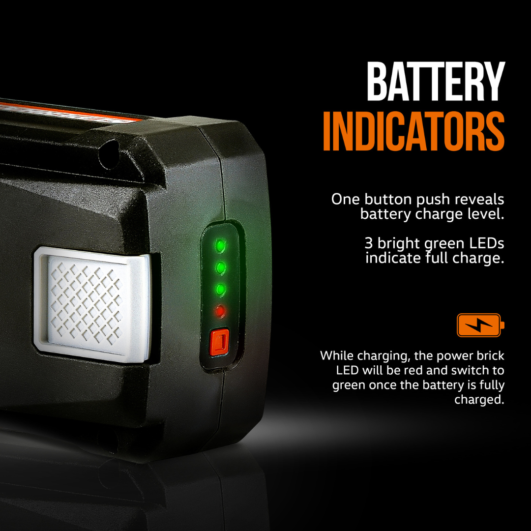 Each SuperHandy 48V 2Ah Lithium Ion Battery GUO050 comes with an easy to read battery indicator