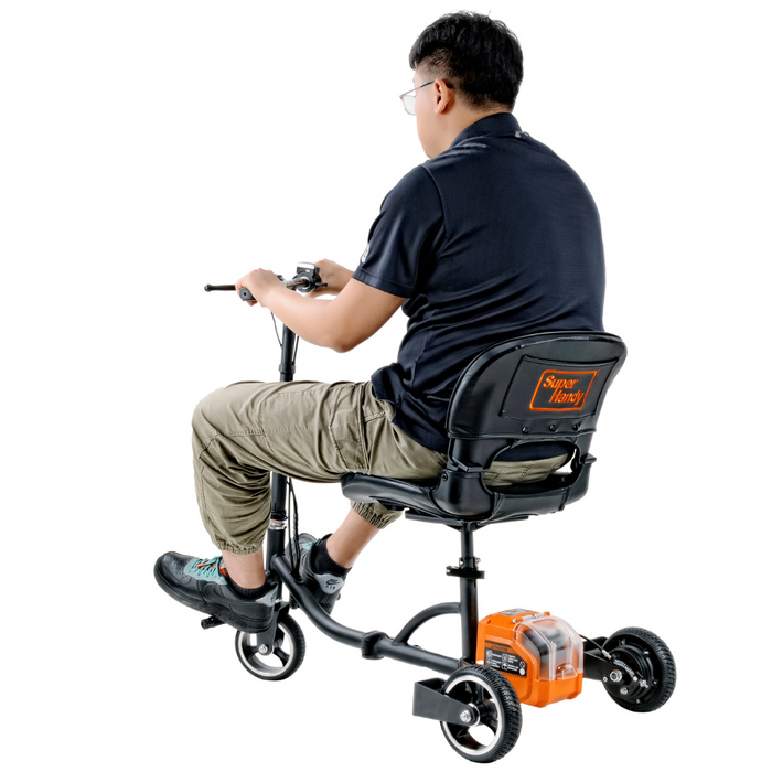 SuperHandy Passport Power Mobility 3-Wheel Scooter with man riding it