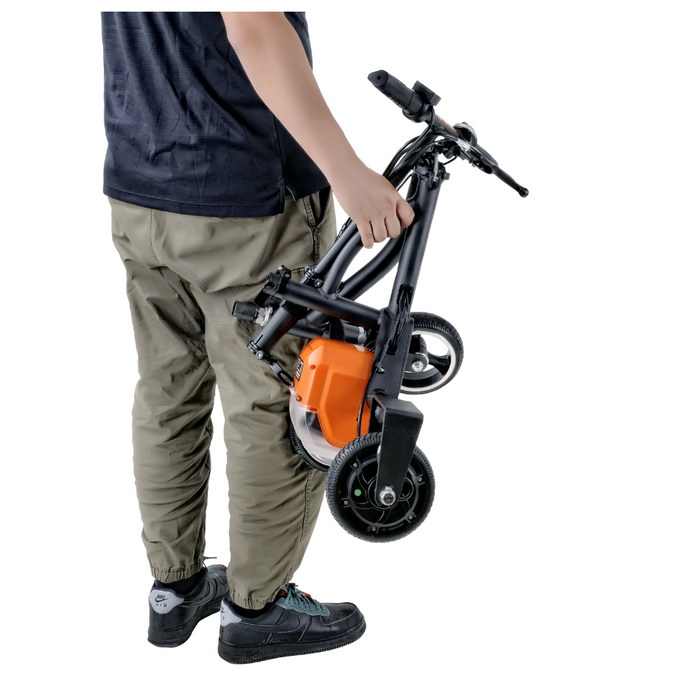 Man holding the SuperHandy Passport Power Mobility 3-Wheel Scooter - Only 35 lbs GUT112