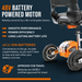 The SuperHandy Passport Plus Portable Power Mobility Scooter GUT140 uses a 48V battery to power the motor