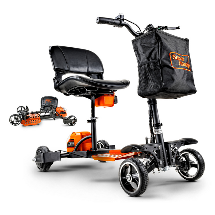 SuperHandy Passport Pro Mobility Scooter - Foldable & Ultralite Orange and black