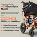 The SuperHandy GoRide 2 Portable Electric Wheelchair GUT166 is equipped with a 48V brushless motor