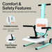 Comfort and safety are the primary features for the SuperHandy GoRise FC Bariatric Electric Floor to Chair Lift with a foldable armrest and quick release seat belt.