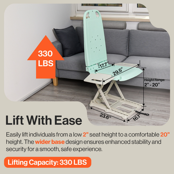 The SuperHandy GoRise LT Portable Waterproof Floor Lift can lift up to 330 lbs with ease