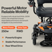 The SuperHandy GoRide CRZ Portable Powerchair GUT172 is equipped with a 250w motor and rear wheel drive engine